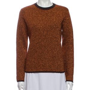 Trademark Brown and Orange Crew Neck Shimmer Sweater XS